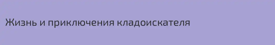 Жизнь и приключения кладоискателя